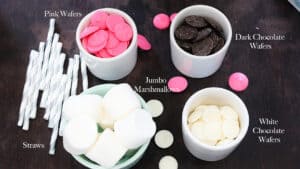 List of ingredients on dark board