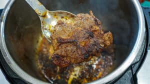 Seared oxtail in spoon