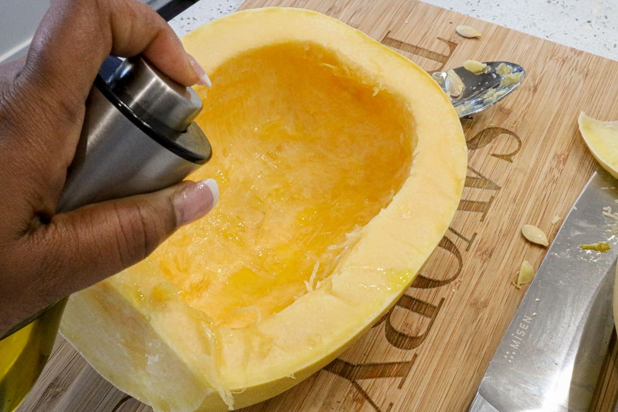 For a nutrient-dense meal that feels a little indulgent, this Air Fryer Spaghetti Squash is a low-effort option that’s endlessly versatile. Learn how to make this delicious air fry spaghetti squash in less than 20 minutes. @msavorythoughts #savorythoughts #airfryer #spaghetti #squash