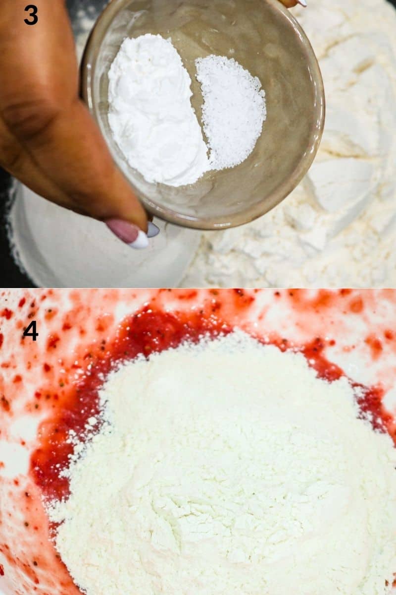 mixing dry and wet ingredients together