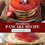 strawberry pancake recipe pin