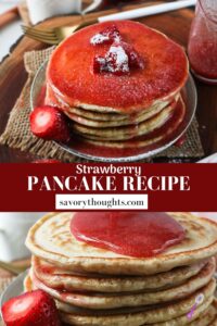 strawberry pancake recipe pin