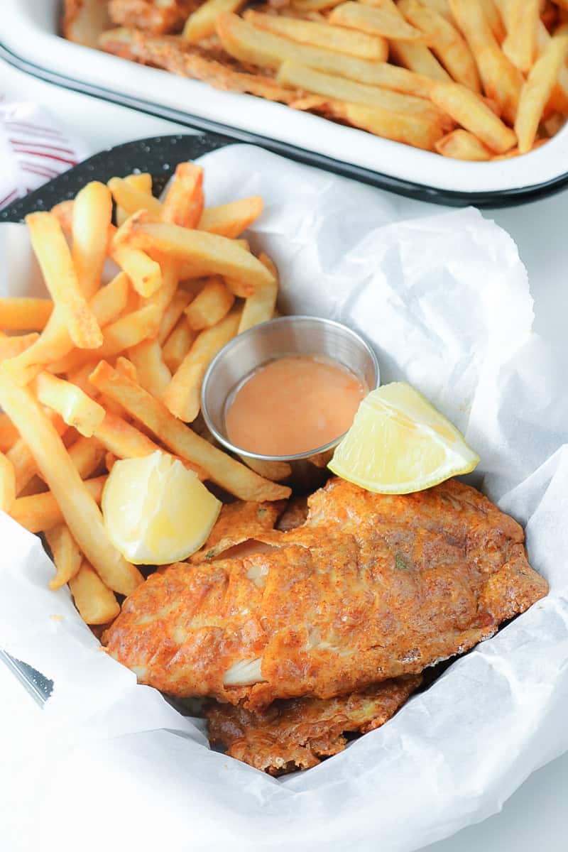 fish and chips in basket