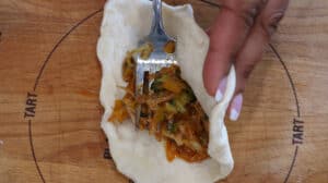 dough filled with vegetables