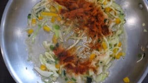 seasoned on top of cabbage