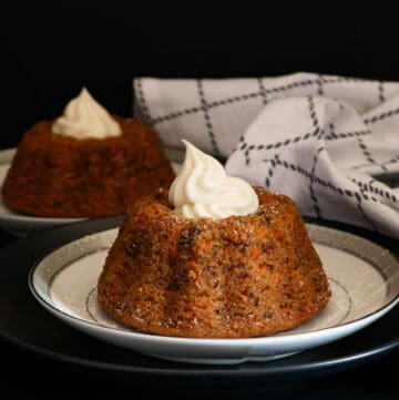 two cakes in white plate