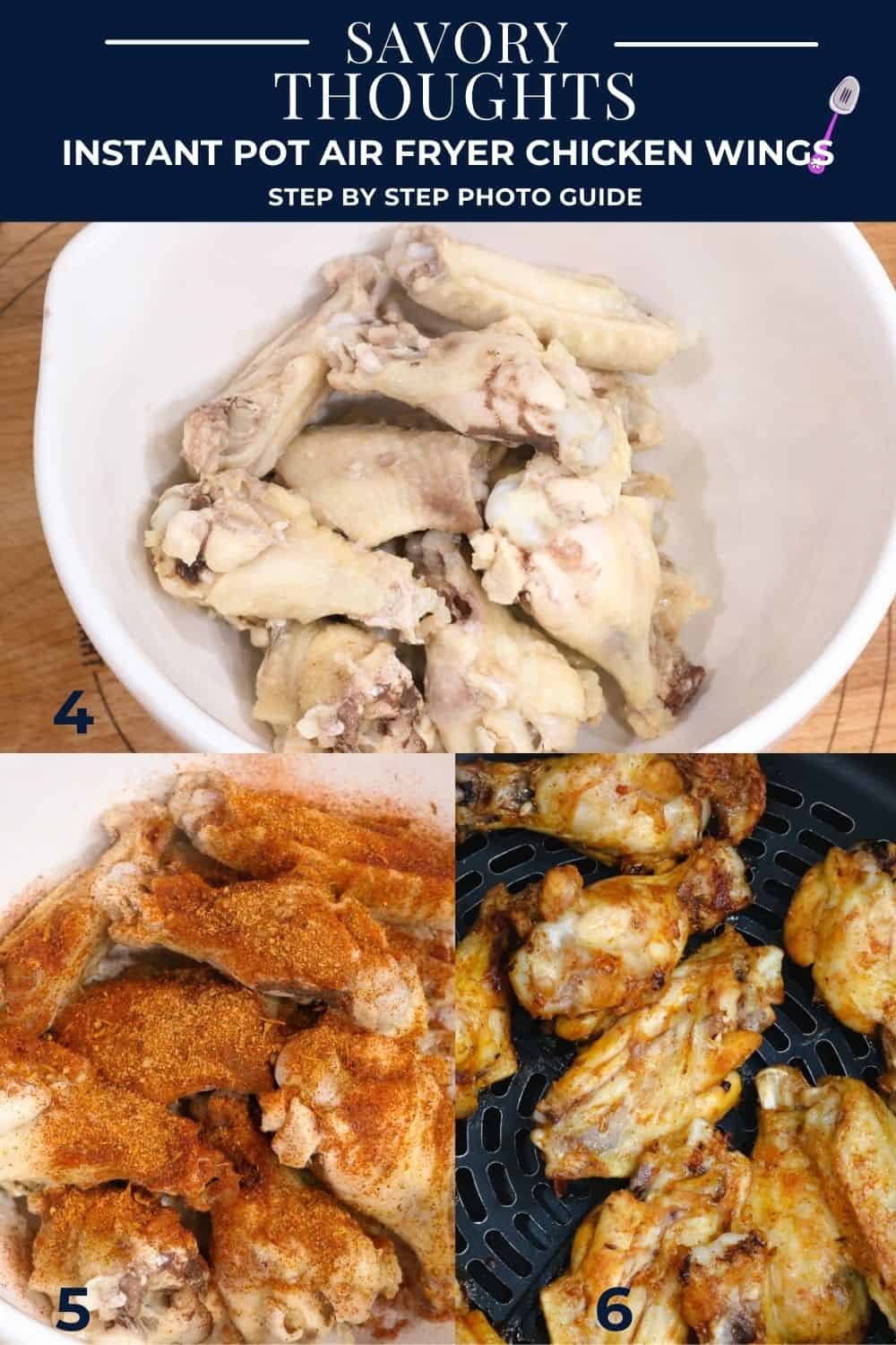 step by step guide to make instant pot air fryer chicken wings