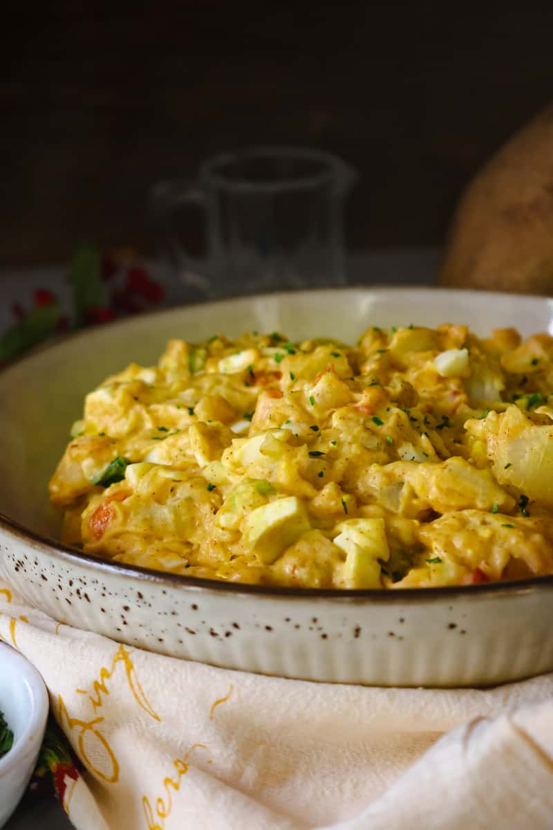 side view of potato salad recipe