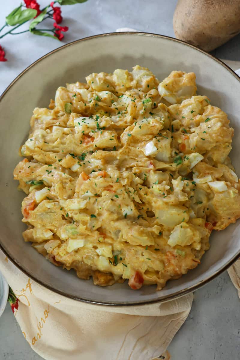 Delicious southern potato salad in bowl