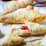 cut out strawberry turnover on parchment paper