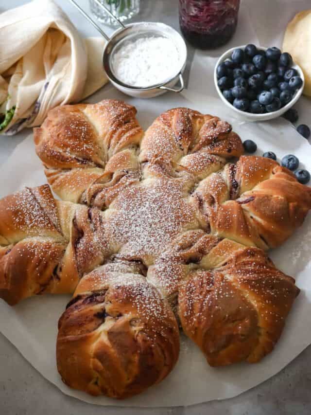 blueberry jam on parchment paper