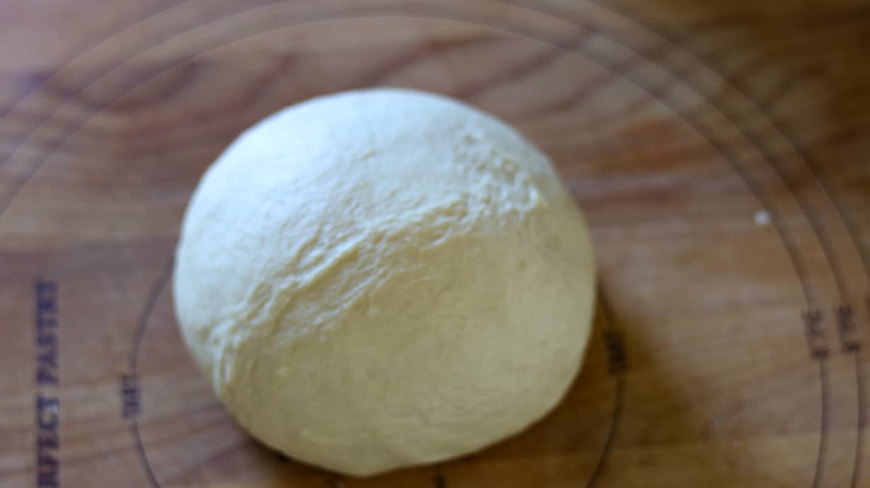 dough on wooden board