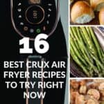 Picture of Crux air fryer and 3 additional pictures on the side Pinterest Pin