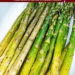 Air Fryer Asparagus In white bowl Pinterest Pin
