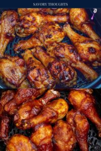 partially cooked chicken in air fryer basket