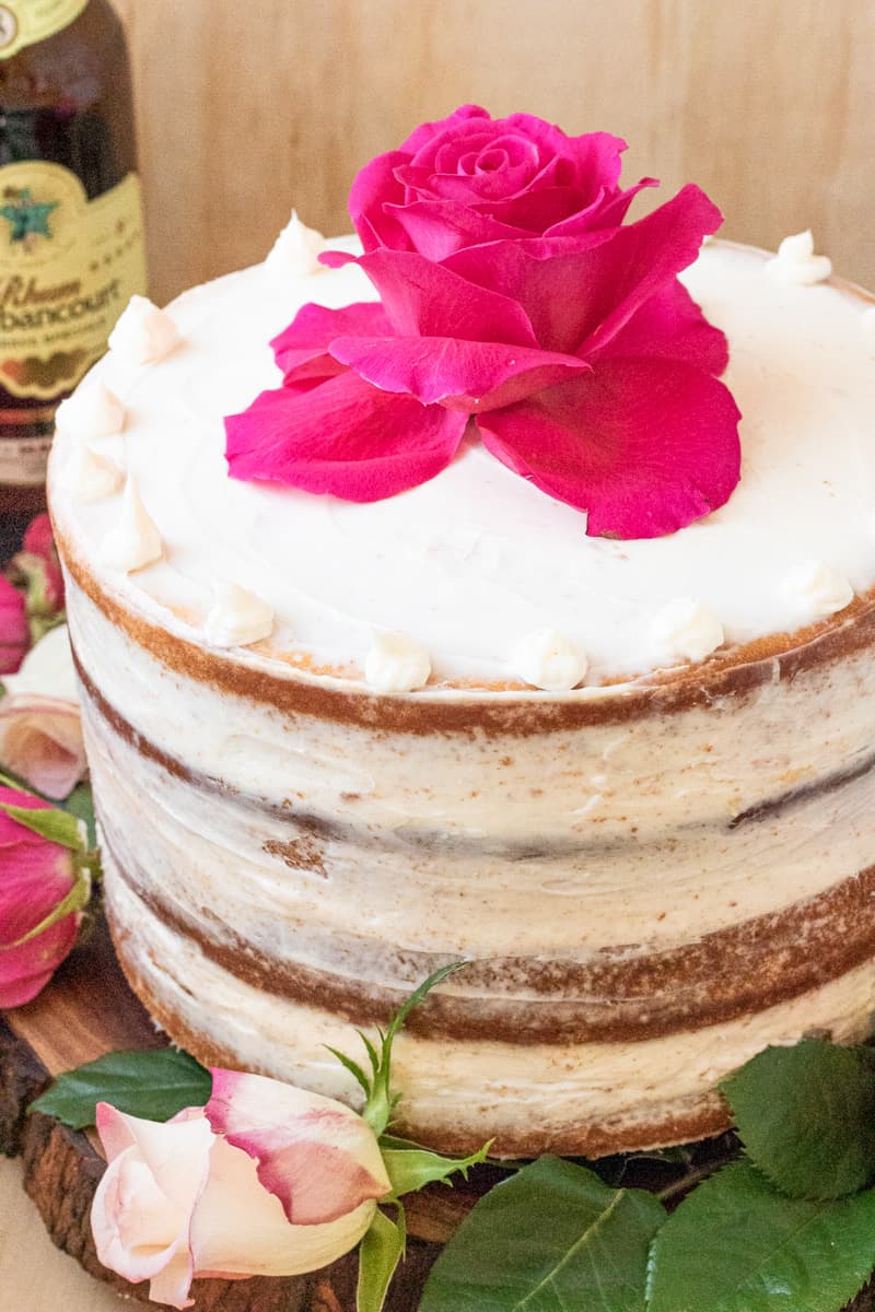 gateau au beurre topped with rose