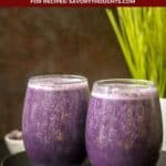 two glasses of blueberry smoothie