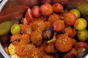 season on top of potatoes