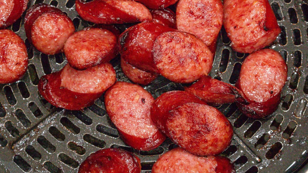 cooked sausage in air fryer