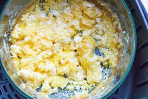 partially cooked eggs in air fryer