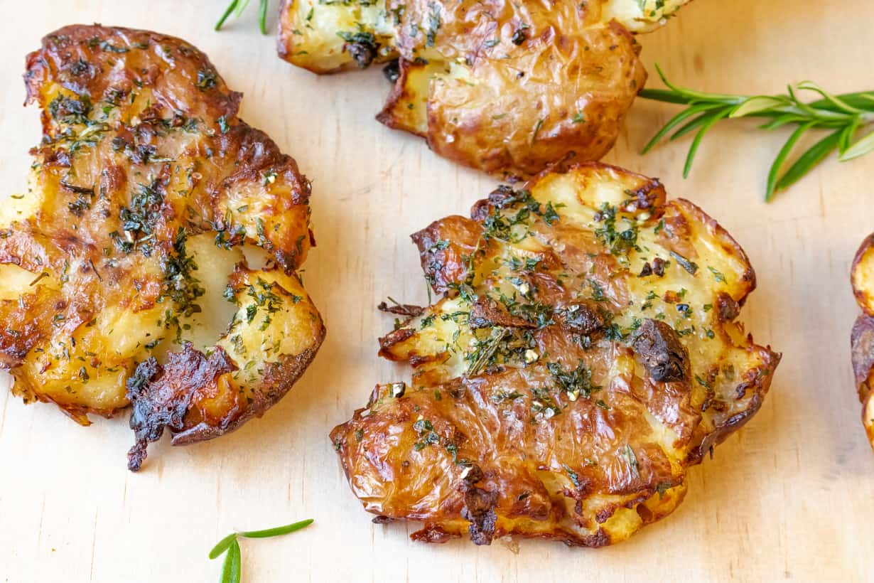 Air Fryer Smashed Potatoes - Savory Thoughts