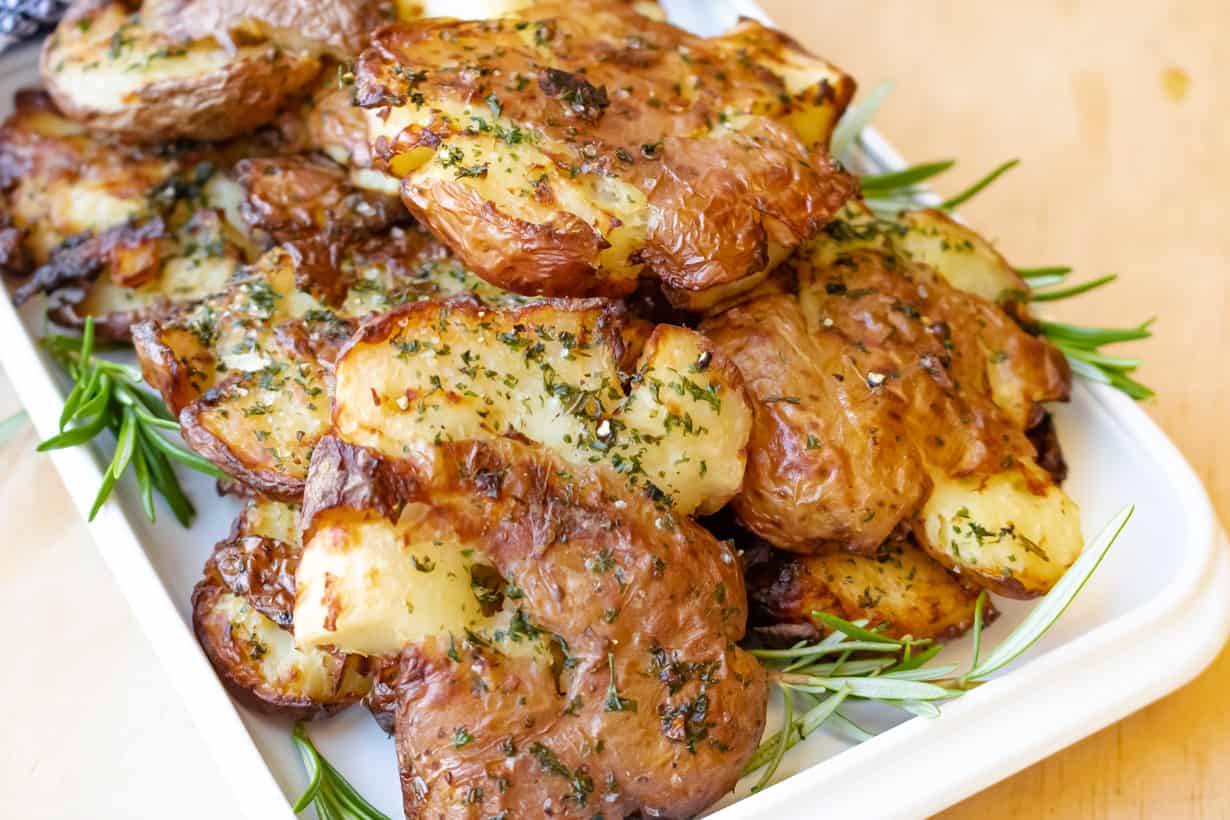 Air Fryer Smashed Potatoes - Savory Thoughts