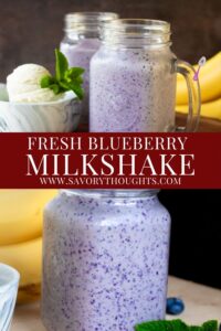 Fresh Blueberry Milkshake Recipe Pinterest Pin