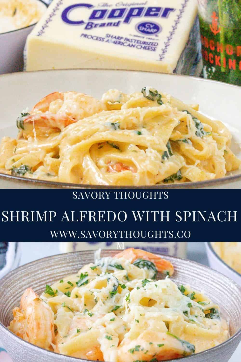Creamy Shrimp Alfredo With Spinach Pasta Recipe - Savory Thoughts