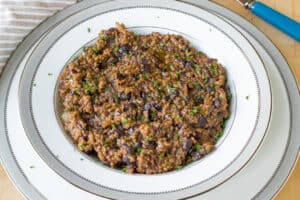 Haitian Mayi Moulen In white plate.
