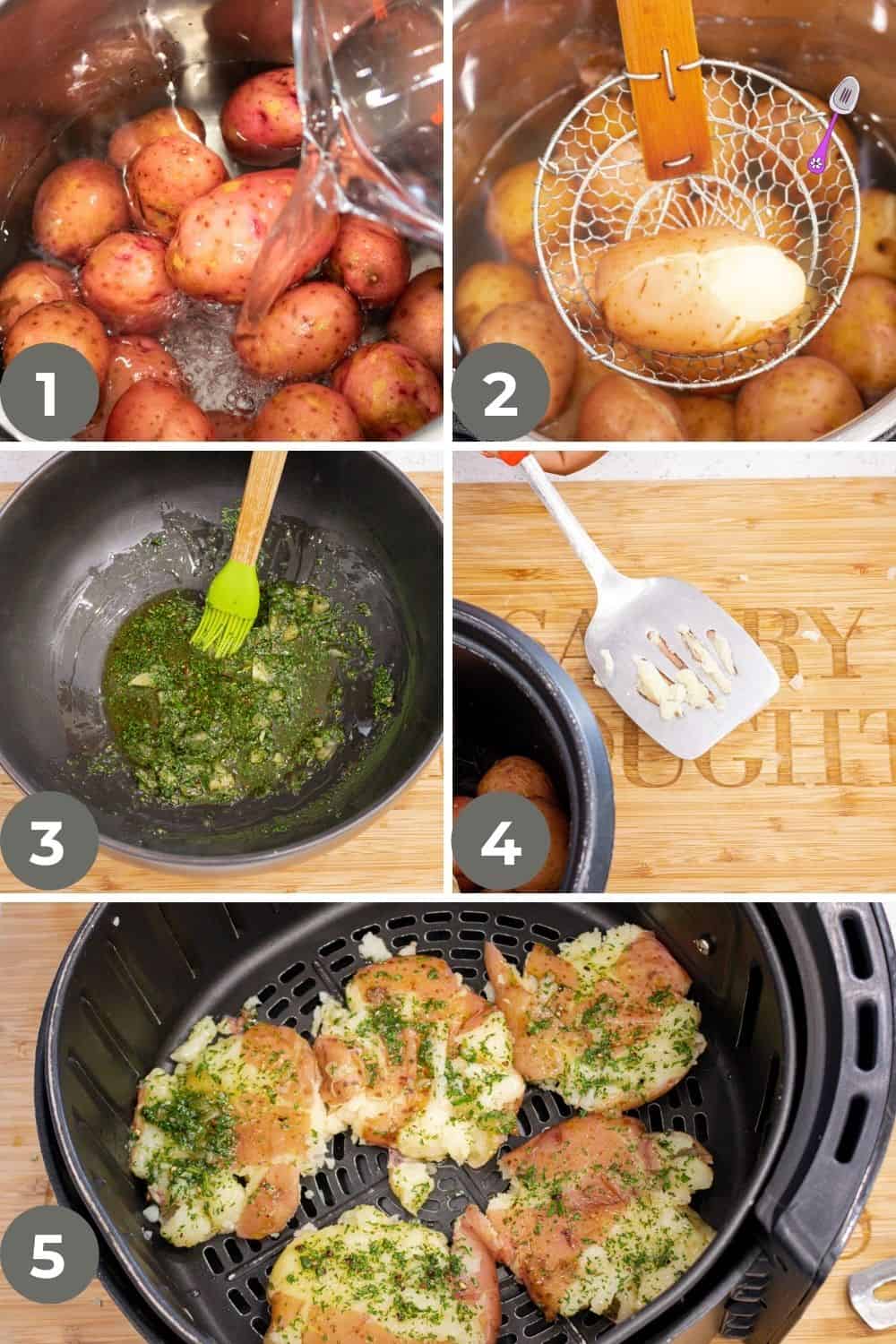 Air Fryer Smashed Potatoes - Savory Thoughts