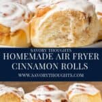 Homemade Air Fryer Cinnamon Rolls With Cream Cheese Frosting Pinterest Pin