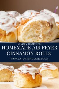 Homemade Air Fryer Cinnamon Rolls With Cream Cheese Frosting Pinterest Pin
