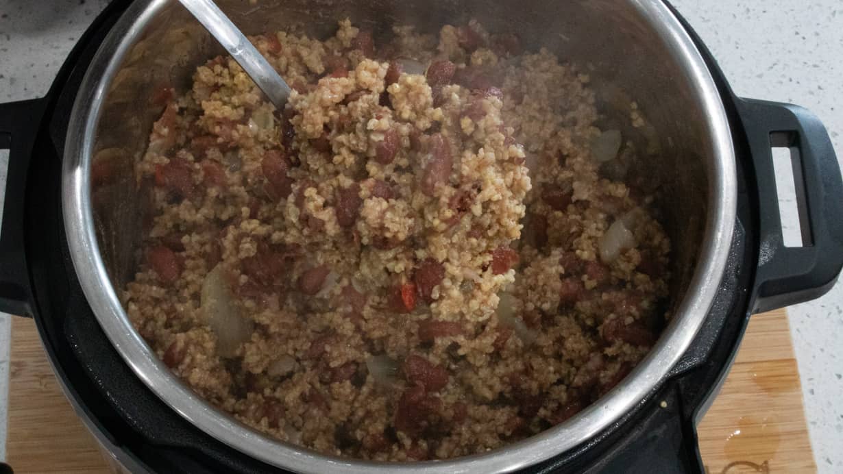 Instant pot grains with red beans