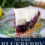 No Bake Blueberry Pie - Savory Thoughts Pinterest Pin