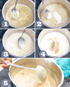 steps 1-5 of white pepper gravy