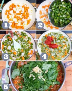 steps 1-5 to make soup.