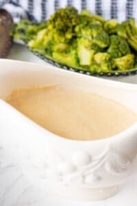 gravy in white container