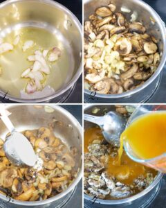 mushroom gravy cooking steps 1 -4
