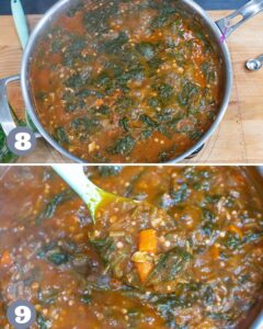 Steps 8 and 9 to make stew.