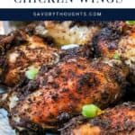 Jamaican Jerk Chicken Wings #jerkwings #jamaicanrecipe #homemadeseasoning #jerkseasoning - Savory Thoughts