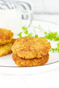 falafel patties on white plate