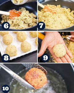 steps 6-10 to make falafels