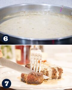 steps 6-7 to make steak au poivre