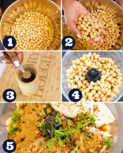 steps 1-5 to make falafels