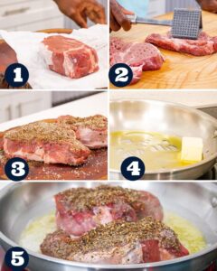 steps 1-5 to make French pepper steak