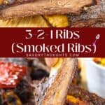 3-2-1 Ribs Pinterest Pin - Smoked Ribs - Savory Thoughts