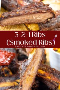 3-2-1 Ribs Pinterest Pin - Smoked Ribs - Savory Thoughts