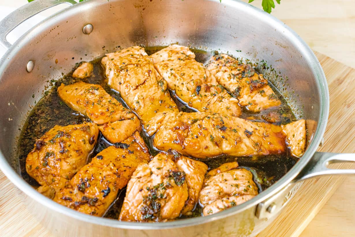 honey garlic salmon in sauce in casserole honey garlic salmon in sauce in casserole