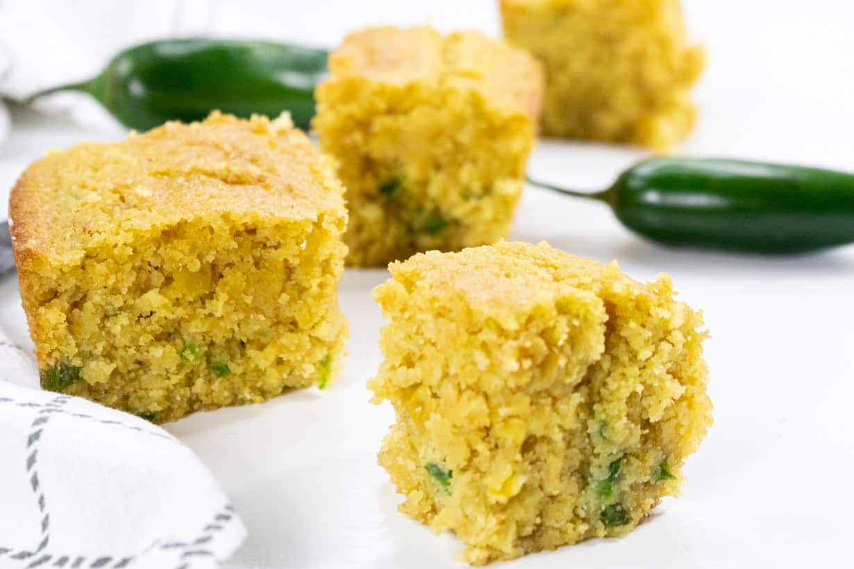 cornbread on white plate
