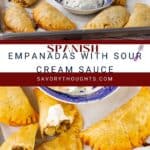 spanish empanadas with sour cream sauce Pinterest pin